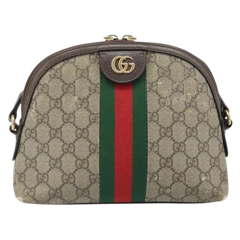 Gucci GG Supreme Web Shoulder Bag Beige
